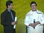 Shah Rukh Khan and Rajesh Khanna at an award show in 2001.