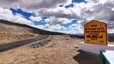Umling La Pass, located in eastern Ladakh at an altitude of 19,300 feet above sea level, now has the world's highest motorable road.