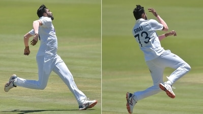 Mohammed Siraj was over the moon with the wicket of Rassie van der Dussen. (Twitter) Mohammed Siraj was over the moon with the wicket of Rassie van der Dussen. (Twitter)