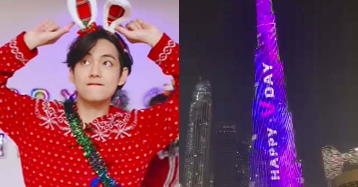 On BTS singer V's birthday, the Burj Khalifa lights up with a birthday ad for him.&nbsp;