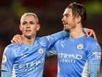 Phil Foden, left, and Manchester City's Jack Grealish embrace after the English Premier League soccer match between Brentford and Manchester City at the Brentford Community Stadium in London, Wednesday, Dec. 29, 2021 Phil Foden, left, and Manchester City's Jack Grealish embrace after the English Premier League soccer match between Brentford and Manchester City at the Brentford Community Stadium in London, Wednesday, Dec. 29, 2021