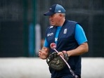 England head coach Chris Silverwood during nets