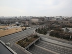 Nearly empty roads in Xi'an in China's northern Shaanxi province, amid a coronavirus lockdown in the city.&nbsp;(AFP)