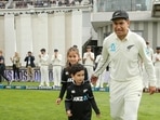 New Zealand's Ross Taylor with his children before the match. Taylor gets set to bring up 100 Tests for New Zealand New Zealand's Ross Taylor with his children before the match. Taylor gets set to bring up 100 Tests for New Zealand