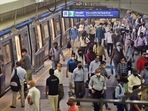 Commuters seen at Rajiv Chowk metro station.(Raj K Raj/HT File Photo) Commuters seen at Rajiv Chowk metro station.(Raj K Raj/HT File Photo)
