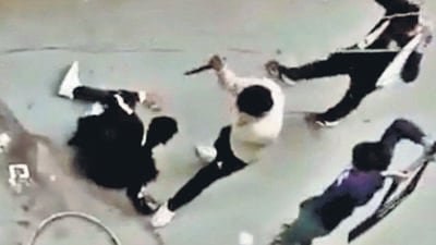 The caller said a man was stabbed at Ration Wali Gali in old Seemapuri area. By the time the first police team responded to the call, Shahrukh had already been shifted to GTB Hospital. (Source: Screengrab from CCTV footage) The caller said a man was stabbed at Ration Wali Gali in old Seemapuri area. By the time the first police team responded to the call, Shahrukh had already been shifted to GTB Hospital. (Source: Screengrab from CCTV footage)