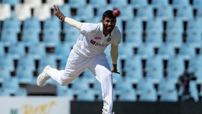 India's bowler Jasprit Bumrah during the fourth day of the Test Cricket match between South Africa and India at Centurion Park in Pretoria, South Africa, Wednesday, Dec. 29, 2021 (AP) India's bowler Jasprit Bumrah during the fourth day of the Test Cricket match between South Africa and India at Centurion Park in Pretoria, South Africa, Wednesday, Dec. 29, 2021 (AP)
