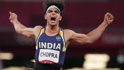 File Photo: India's Neeraj Chopra reacts as he competes in the final of the men's javelin throw event at the 2020 Summer Olympics, in Tokyo, Saturday, Aug. 7, 2021. (PTI)