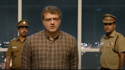 Ajith in a still from Valimai.