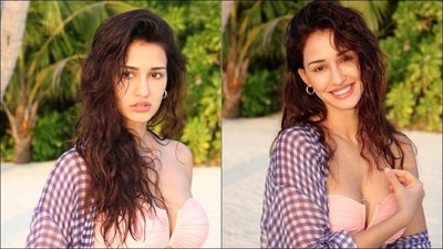 The pictures featured Disha donning a strapless, shell-shaped bikini top that sported a V-cut to ooze oomph and add to the hotness factor. &nbsp; (Instagram/dishapatani)