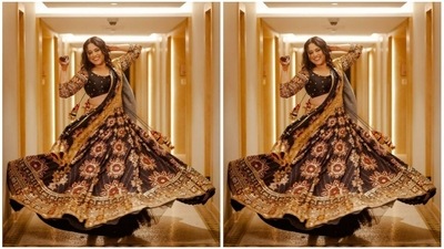 Styled by makeup artist Pooja Gosain, Swara decked up in silver eyeshadow, black eyeliner, black kohl, mascara-laden eyelashes, a shade of soft pink lipstick and a small black bindi. (Instagram/@reallyswara)