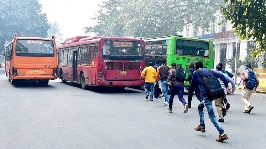  Delhi government has issued new guidelines for bus, metro and other public services amid concern over rise in Omicron variant cases of COVID-19. (PTI)