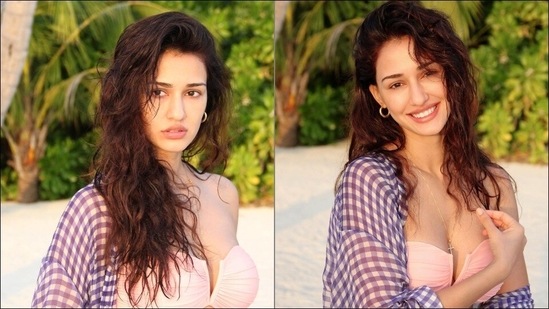 The pictures featured Disha donning a strapless, shell-shaped bikini top that sported a V-cut to ooze oomph and add to the hotness factor. &nbsp;(Instagram/dishapatani)