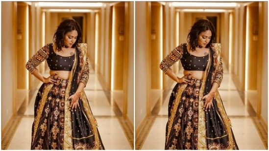 Swara played muse to fashion designer house Mayyur Girotra Couture and picked the traditional ensemble.(Instagram/@reallyswara)