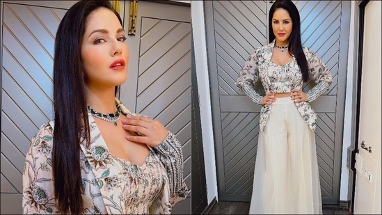 Wearing a dab of red lipstick, Sunny amplified the glam quotient with rosy blushed and highlighted cheeks, mascara-laden eyelashes, black eyeliner streaks and filled-in eyebrows. Sunny Leone was styled by celebrity fashion stylists Hitendra Kapopara and Sameer Katariya. &nbsp;&nbsp;(Instagram/sunnyleone)