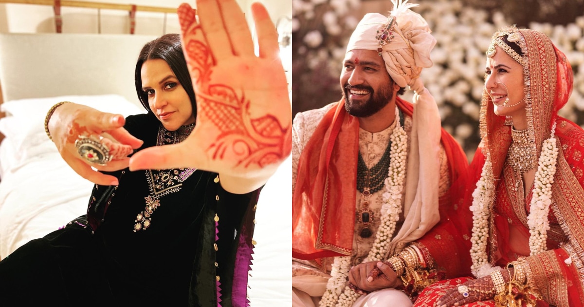 Neha Dhupia attended Vicky Kaushal and Katrina Kaif's wedding. Neha Dhupia attended Vicky Kaushal and Katrina Kaif's wedding.