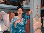 The fashion trends of 1960s and 1970s are known as the retro period and Bollywood diva Vidya Balan was seen reminiscing the same during ‘flashback Friday’ while dolled up in an old-fashioned polka dots blue suit.(Instagram/balanvidya)