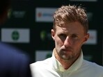 England's captain Joe Root is interviewed after losing to Australia on the third day of their cricket test match in Melbourne, Australia, Tuesday, Dec. 28, 2021. Australia wins the test by an innings and 14 runs and has retained the Ashes.(AP)