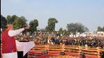 Union home minister Amit Shah addresses BJP rally in Ayodhya on Friday. (PTI PHOTO) Union home minister Amit Shah addresses BJP rally in Ayodhya on Friday. (PTI PHOTO)