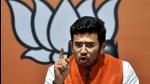 New Delhi, Nov 09 (ANI): BJYM National President Tejasvi Surya addresses a press conference at BJP HQ, in New Delhi on Monday. (ANI Photo ) (ANI)