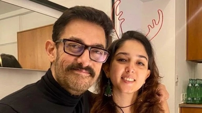 Aamir Khan with his daughter Ira Khan. (Instagram ) Aamir Khan with his daughter Ira Khan. (Instagram )
