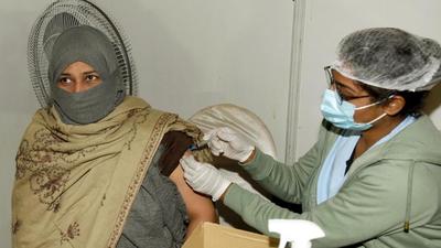 At a vaccination centre in Patna on Friday. (Santosh Kumar/HT Photo)