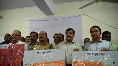 Police Commissioner Bipin Kumar Singh informed the media on Friday that the police also raided the factory in Poynad, which was started by the accused to make MD (HT PHOTO)