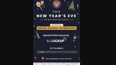 Assam Police shared this laughter-inducing image along with their New Year Eve's advisory post. (Twitter/@assampolice)
