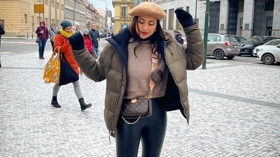 Arjun Kapoor commented on her post, "Itni Prague- iti ho gaye iss saal tumhari waah (So much Prague, you are done with this year)!" She replied, "Baba please can’t hear you on international roaming." 