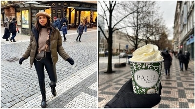 Parineeti Chopra also shared a glimpse of what kept her warm in Prague. 