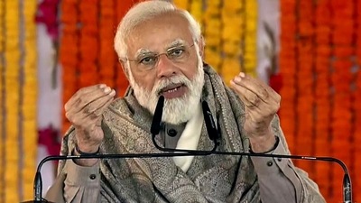 Prime Minister Narendra Modi addresses a gathering during his recent visit to Kanpur. (ANI File Photo)