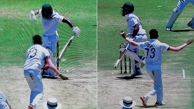 Mohammed Siraj accidentally hit Temba Bavuma.&nbsp; (Twitter)