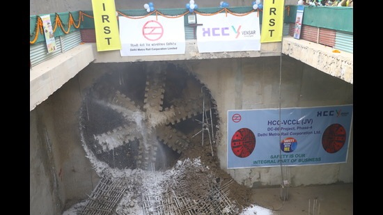 Delhi: DMRC completes first tunnelling drive on Phase 4 Metro corridor ...