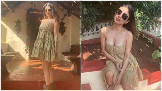 Mouni Roy is chilling like a villain in Goa. The actor recently took off to Goa for her beach vacation to spend the last few days of 2021 in style. Since then, her Instagram profile is replete with snippets from her travel diaries. From posing on the beach to having a sumptuous meal with her friends, Mouni is living it up Goa style.(Instagram/@imouniroy)