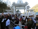 The yatra which was suspended for a short while following the stampede has now resumed. (ANI)