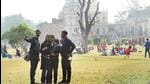 Visitors enjoy a sunny day at Lodhi Garden on Saturday. The minimum temperature in Delhi rose marginally to 4.2°C. IMD has predicted rain in Delhi from January 5. The AQI also worsened by stayed in very poor zone. (Arvind Yadav) Visitors enjoy a sunny day at Lodhi Garden on Saturday. The minimum temperature in Delhi rose marginally to 4.2°C. IMD has predicted rain in Delhi from January 5. The AQI also worsened by stayed in very poor zone. (Arvind Yadav)