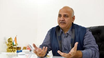 Delhi deputy chief minister Manish Sisodia visited the under-construction Delhi Teachers University at Bakkarwala village on Saturday. (Arvind Yadav/HT Photo)