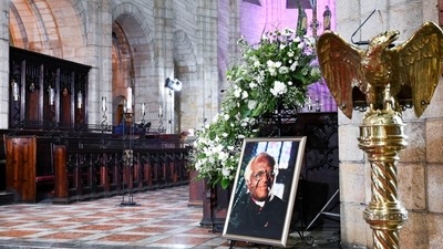 A general view of the St George's Cathedral during the state funeral of late Archbishop Emeritus Desmond Tutu in Cape Town,&nbsp; (REUTERS)