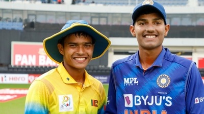 Yash Dhull at the toss during U19 Asia Cup final against Sri Lanka (BCCI via ACC)