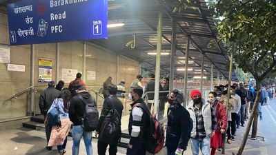 Under the mini-lockdown in Delhi, metro trains are operating at 50% seating capacity. (PTI)