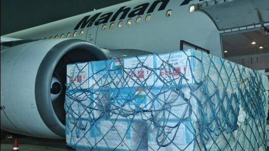 The vaccines were sent to Kabul via a flight of Iran’s Mahan Air as there are currently no direct flights between India and Afghanistan. (PHOTO: Ministry of External Affairs.)
