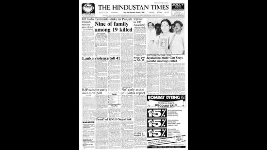 A screengrab of the Hindustan Times on January 2, 1988.
