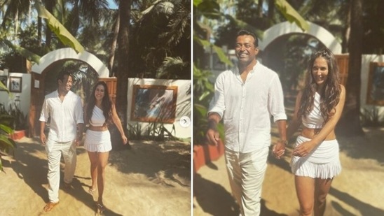 Kim Sharma and Leander Paes who made their relationship official a few months back rang in the new year together. "Walking into #2022 like. Happy new year to all you lovelies. I wish us health of mind and body and contentment in every experience. Love and light . Thank you for all your love," wrote Kim.(Instagra,/Kim Sharma)