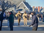 The police teams carried out an anti-sabotage check in every nook and corner of The Ridge ground, resulting in panic among the revellers.(PTI) The police teams carried out an anti-sabotage check in every nook and corner of The Ridge ground, resulting in panic among the revellers.(PTI)