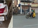 The complainant shared the photograph of the number plate of his two-wheeler with ANI.(ANI, Twitter/@jdjsindore) The complainant shared the photograph of the number plate of his two-wheeler with ANI.(ANI, Twitter/@jdjsindore)