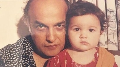 Mahesh Bhatt with a young Alia. Mahesh Bhatt with a young Alia.