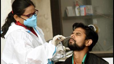 The district on Sunday reported 40 new Covid cases, a six-month high six-month high for single-day increase in Covid cases (HT File) The district on Sunday reported 40 new Covid cases, a six-month high six-month high for single-day increase in Covid cases (HT File)
