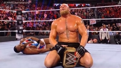 WWE Day 1 Highlights: Brock Lesnar becomes the new WWE Champion (Twitter) WWE Day 1 Highlights: Brock Lesnar becomes the new WWE Champion (Twitter)