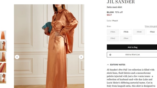 The Jil Sander satin maxi skirt.&nbsp;(net-a-porter.com)