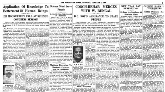 A screengrab of the Hindustan Times on January 3, 1950. (HT Archive)